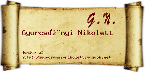 Gyurcsányi Nikolett névjegykártya