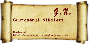 Gyurcsányi Nikolett névjegykártya